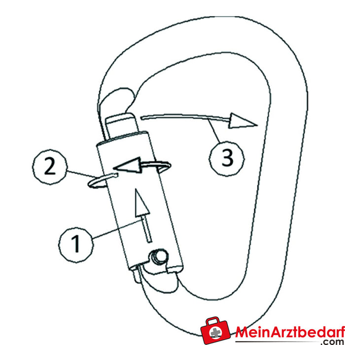 Moschettone TEE-UU HMS SAFE LOCK - naturale