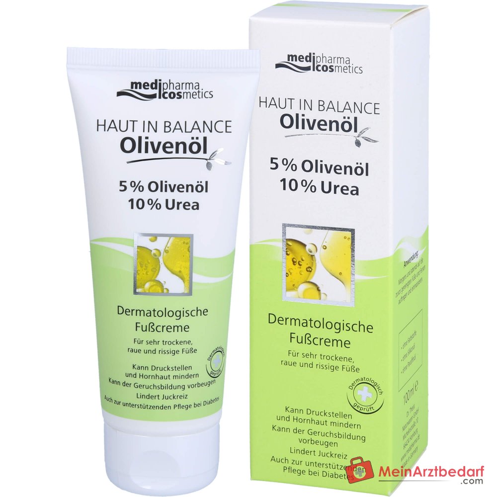 medipharma cosmetics Pelle in Equilibrio Olio d'Oliva Crema Dermatologica per i Piedi, 100 ml