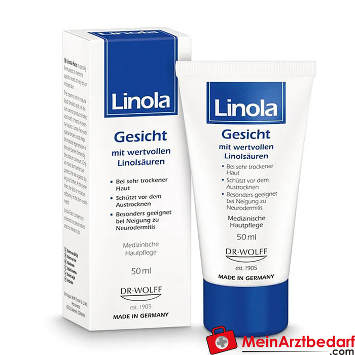 Linola visage - Crème visage pour peaux très sèches, irritées et qui démangent, 50ml