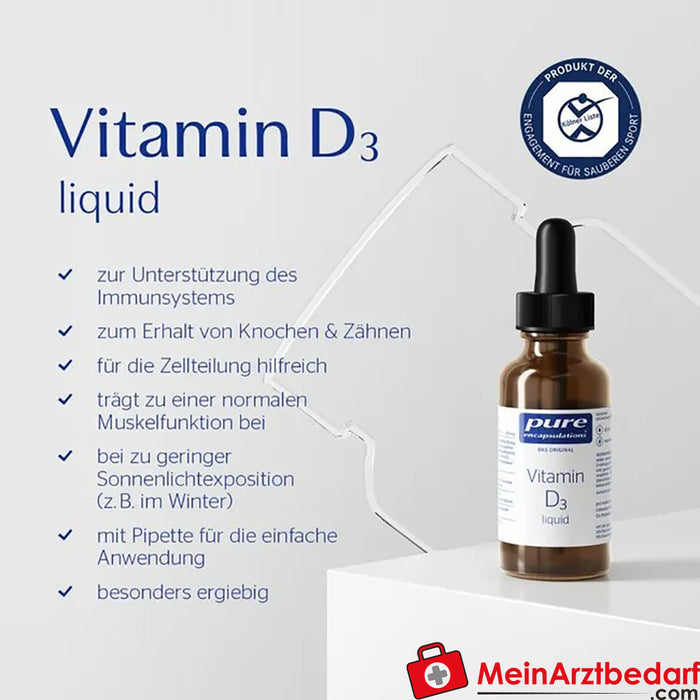 pure Encapsulations® Vitamina D3 liquida, 22,5 ml