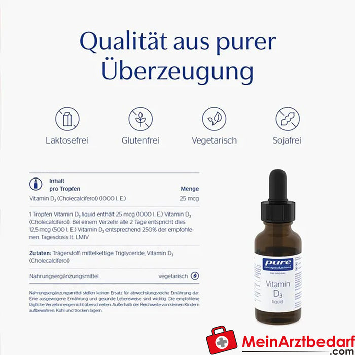 pure Encapsulations® Vitamina D3 líquida, 22,5ml