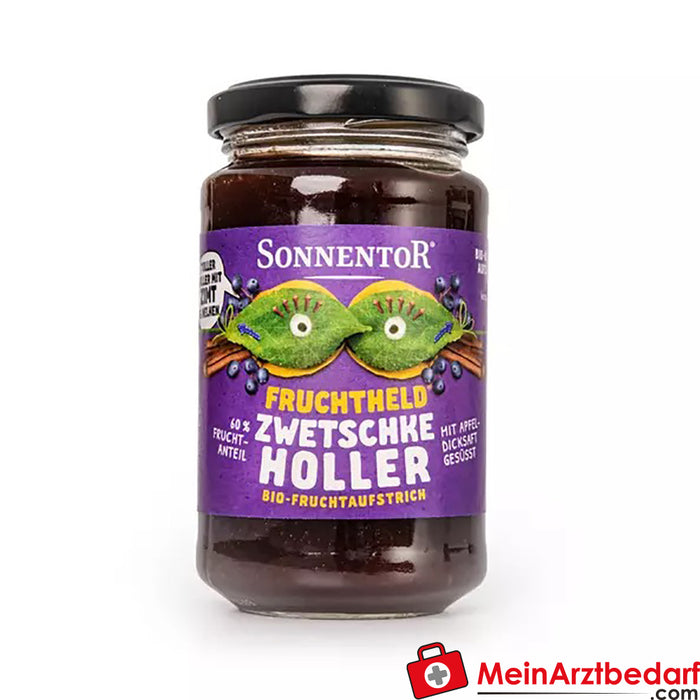 Sonnentor organic elderberry and plum with cinnamon and cloves fruit spread