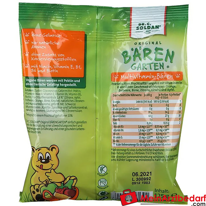 Orijinal Bärengarten® vegan multivitamin ayıcıkları, 125g