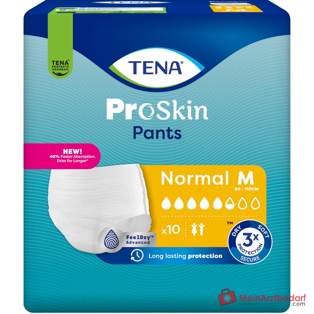 TENA Pants Normal M Pantalones desechables para incontinencia Medianos 72 unidades