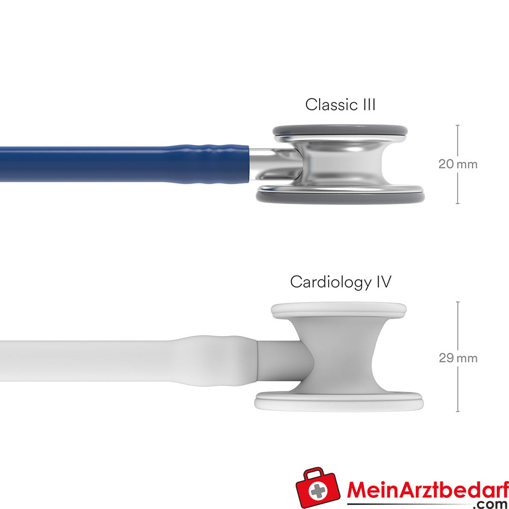 Littmann Classic III Stethoskop Edelstahl-Bruststück, Dual-Frequency, Einschlauch, Black Edition, Edelstahl-Edition