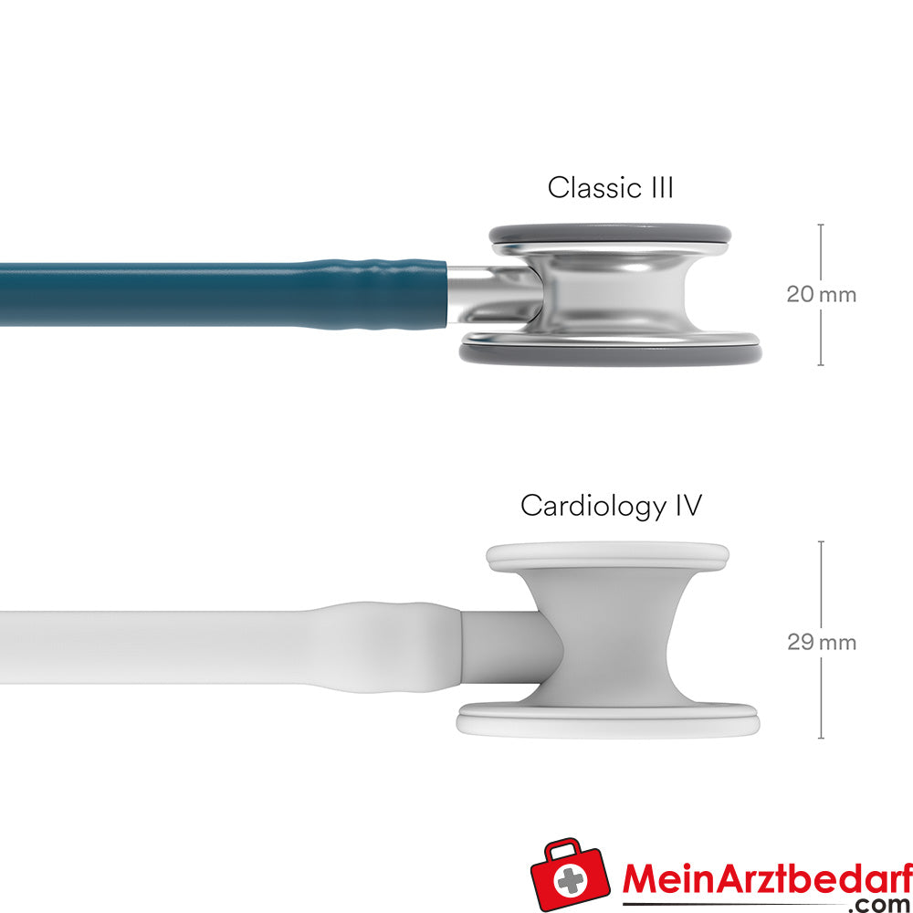 Littmann Classic III Stethoskop Edelstahl-Bruststück, Dual-Frequency, Einschlauch, Black Edition, Edelstahl-Edition