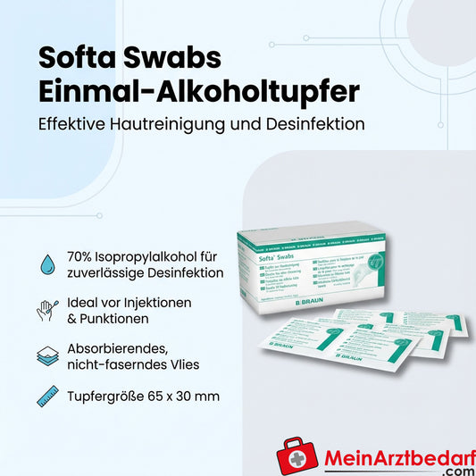 B. Braun Softa Swabs Tamponi alcolici monouso 70% alcool isopropilico (propan-2-olo) 65 x 30 mm 50 x 2 pezzi