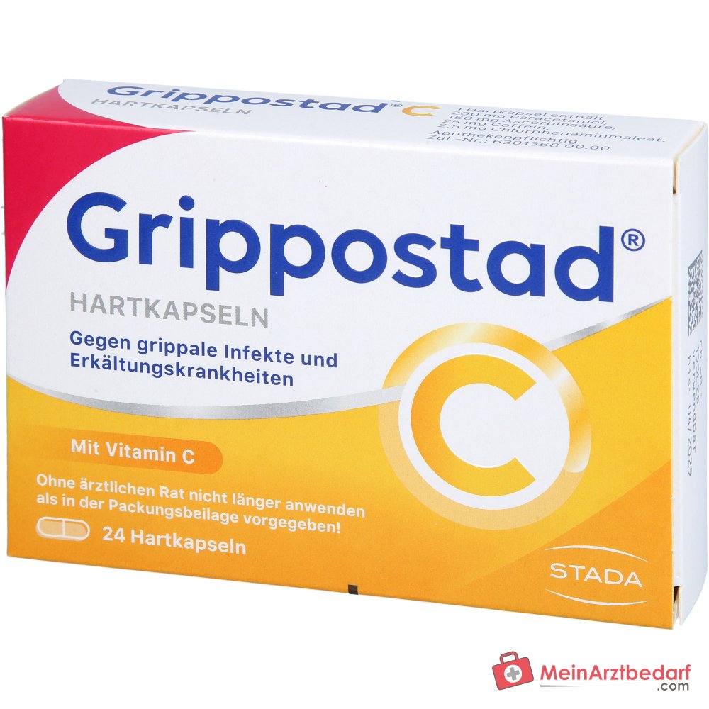 Grippostad C paracetamol / vitamine C / chloorfenamine / cafeïne harde capsules