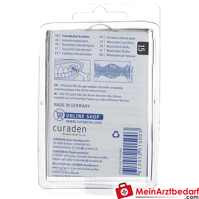 Curaprox® interdentale ragers CPS 15 regular 1,8 - 5,0 mm conisch, 5 st.