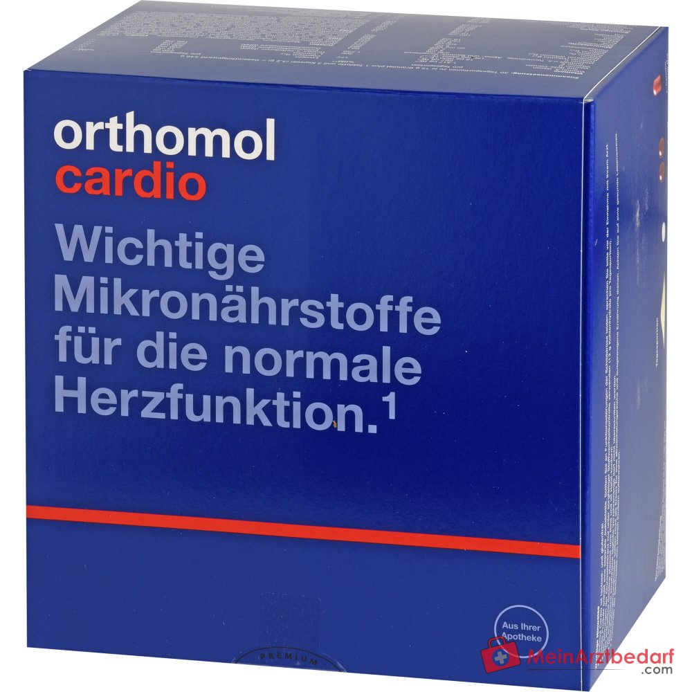 Orthomol Cardio Omega-3-Fettsäuren EPA / DHA / Vitamin B1 / Vitamin C / Vitamin E / Magnesium / Selen / Zink / Resveratrol / Kakaopolyphenole Granulat / Tablette / Kapseln Kombipackung, 30 Tagesportionen.