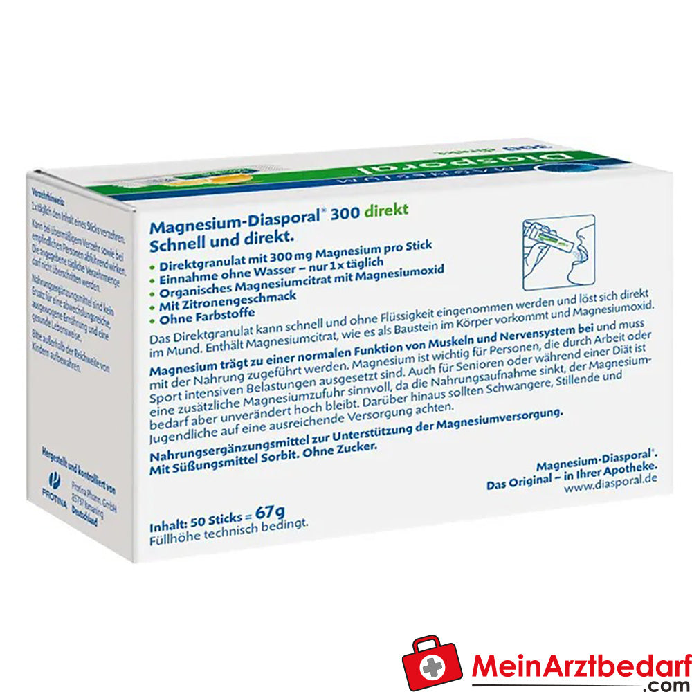 Magnesium Diasporal® 300 direkt Zitrone, 50 St..