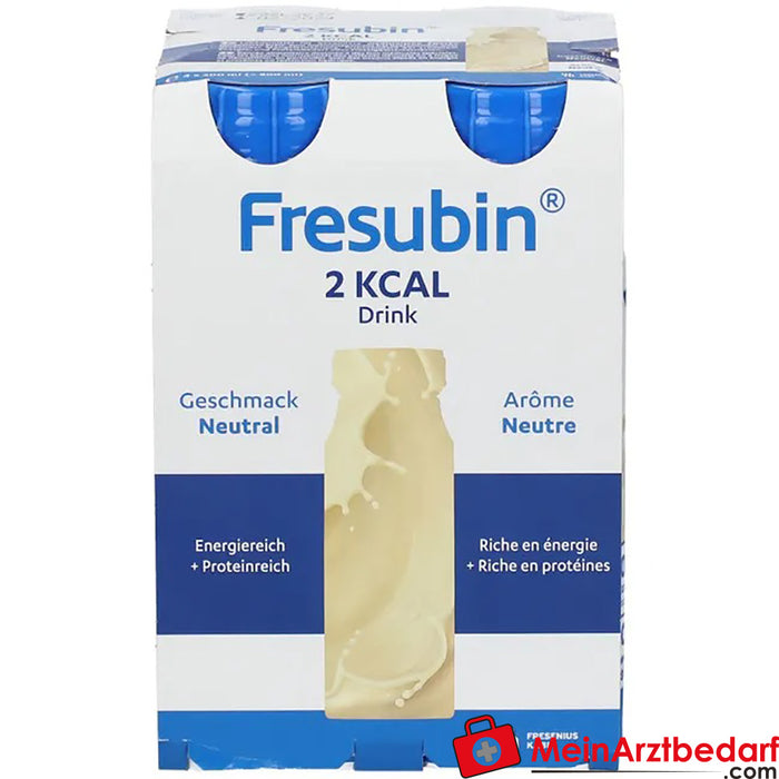 Fresubin 2 kcal żywność do picia neutralna | żywność budulcowa i żywność z witaminą D dla większej energii, 4 x 200ml