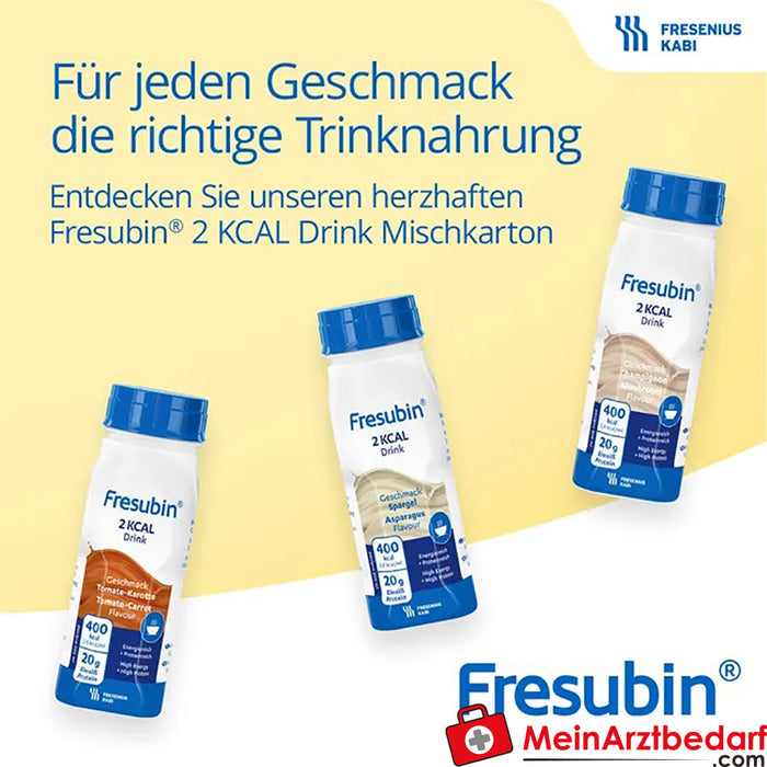 Fresubin 2 kcal cibo da bere neutro e cibo per la costruzione di edifici e cibo con vitamina D per più energia, 4 x 200ml