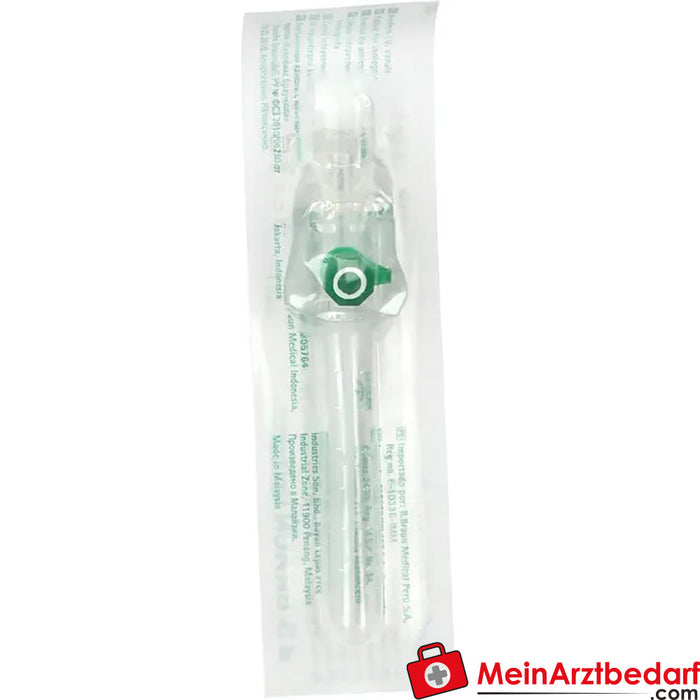 Vasofix® Braunüle® 1.30 x 33 mm G 18 verde (com anel branco), 1 unid.