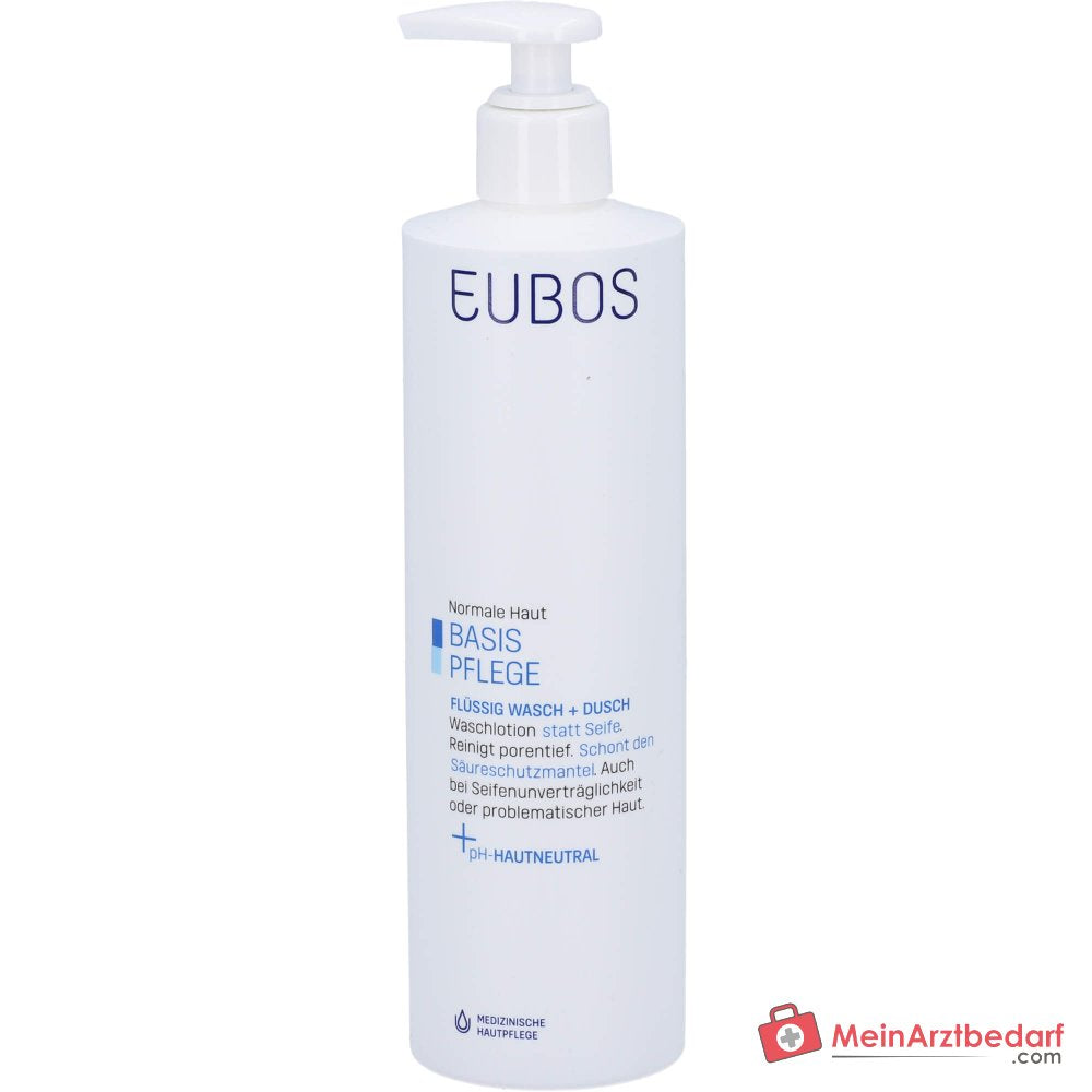 Eubos Basis Pflege Flüssig Wasch + Dusch Waschlotion mit Dosierspender, 400 ml.
