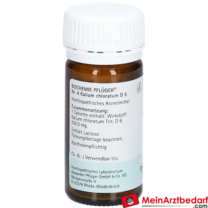 Biochemie Pflüger® 4 号氯通明钾 D6 片剂