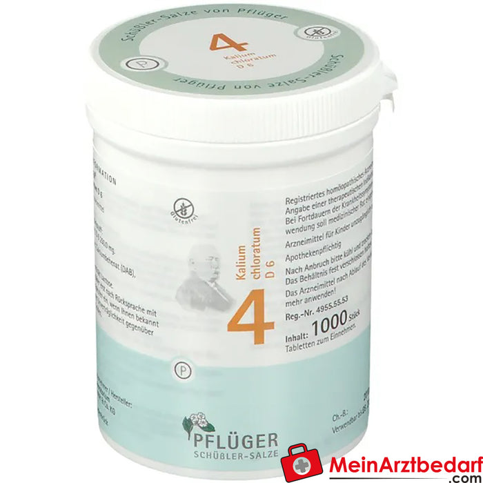 Biochemie Pflüger® 4 号氯通明钾 D6 片剂