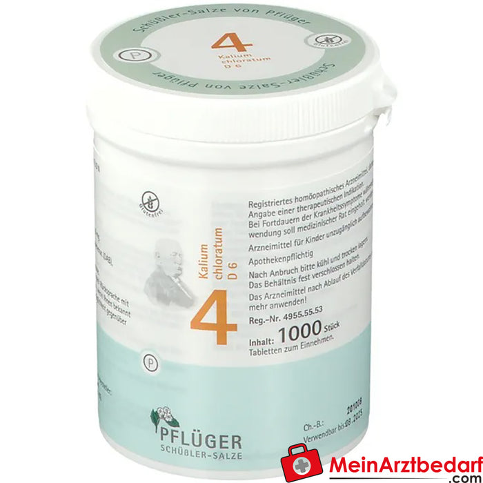 Biochemie Pflüger® 4 号氯通明钾 D6 片剂