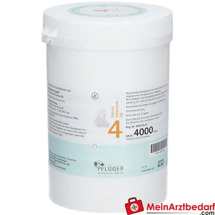 Biochemie Pflüger® 4 号氯通明钾 D6 片剂