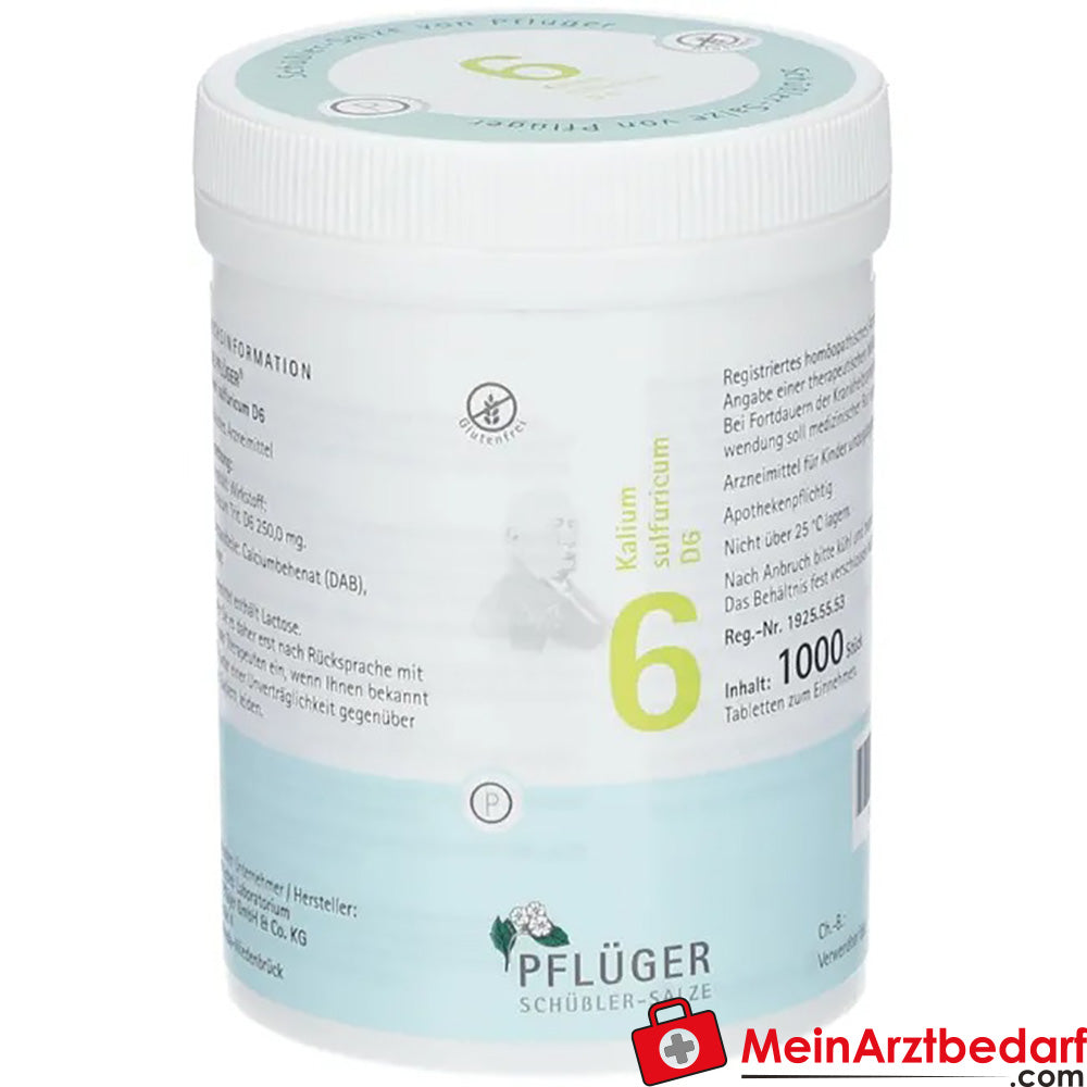 Bioquímica Pflüger nº 6 Potasio sulfúrico D6 250 mg Comprimidos