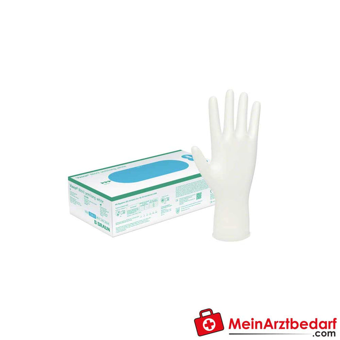 B. Braun Vasco nitrile semilong white, white nitrile butadiene examination gloves