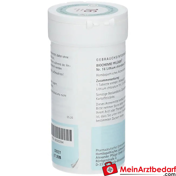 Biochemie Pflüger® N.º 16 Clorato de lítio D6 Comprimidos