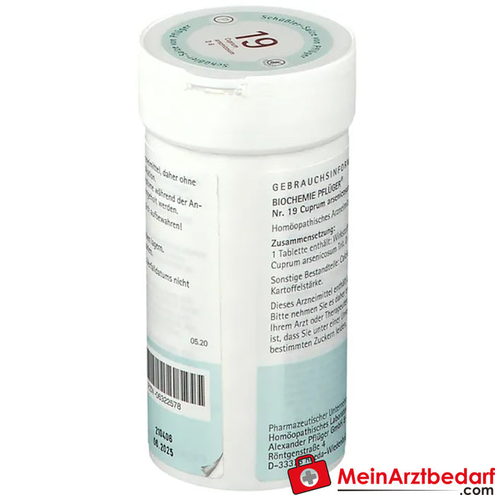 Biochimica Pflüger® No. 19 Cuprum arsenicosum D6 Compresse