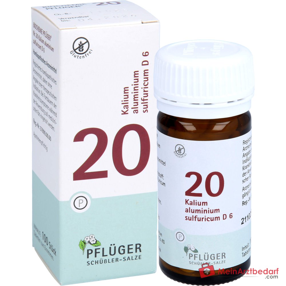 Biochemie Pflüger N° 20 Kalium aluminium sulfuricum D6 Comprimés, 100 pièces.