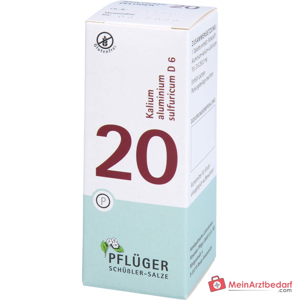 Biochemie Pflüger N° 20 Kalium aluminium sulfuricum D6 Comprimés, 100 pièces.