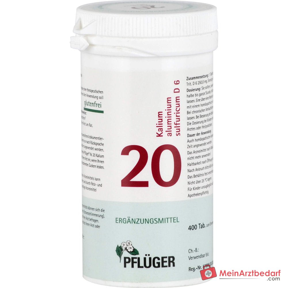 Biochemie Pflüger N° 20 Kalium aluminium sulfuricum D6 Comprimés, 100 pièces.