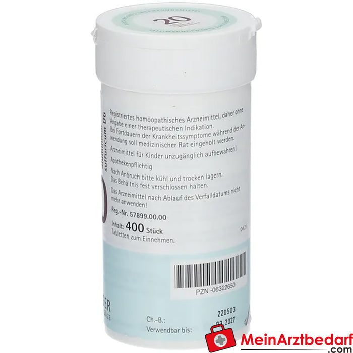 Biochemie Pflüger® No. 20 Siarczan glinowo-potasowy D6 Tabletki