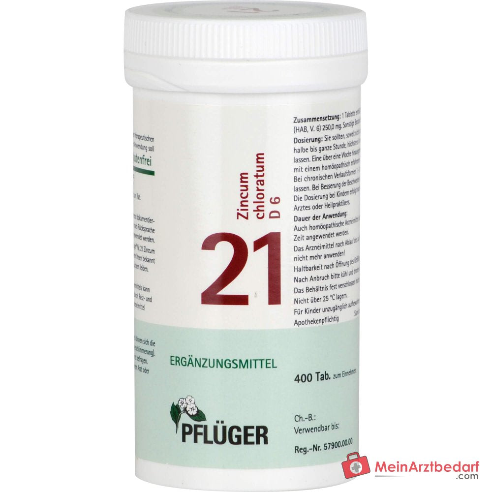 Pflüger Biochemia nr 21 Zincum chloratum D6 tabletki, 400 szt.