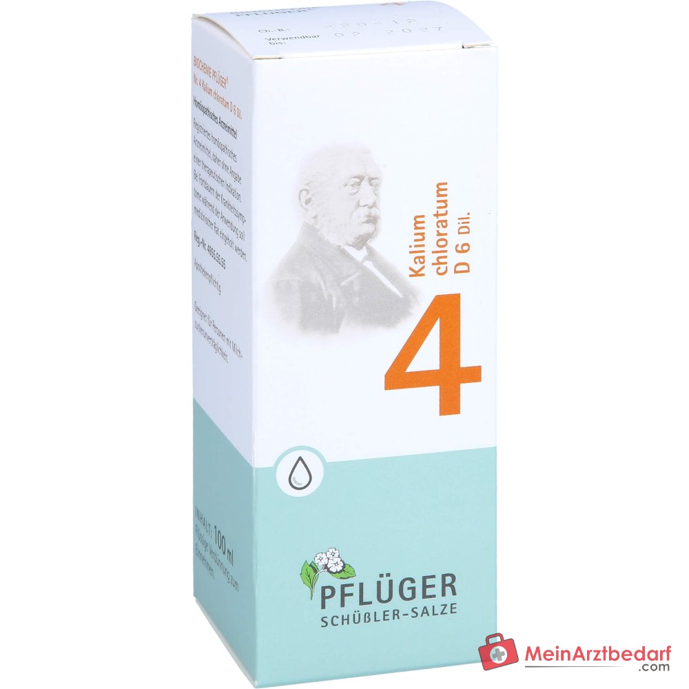 Biochimie Pflüger n° 4 Kalium chloratum D6 gouttes 1000 mg 100 ml