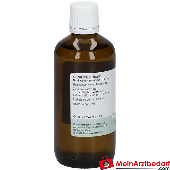 Biochemie Pflüger® N.º 6 Gotas de sulfúrico de potássio D6