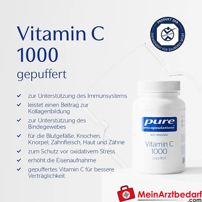 Pure Encapsulations® Vitamina C 1000 tamponada