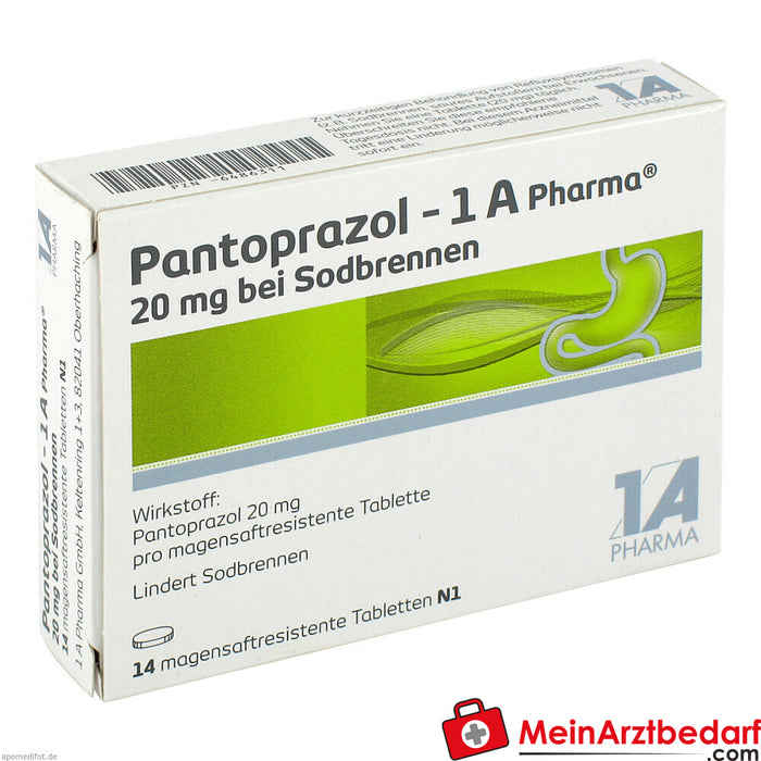 Pantoprazol-1A Pharma 20 mg para el ardor de estómago