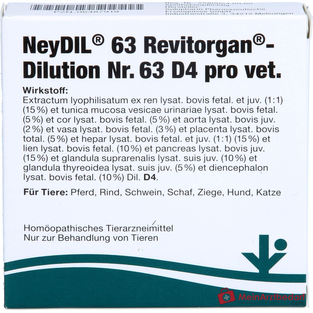 NeyDIL 63 Revitorgan D4 pro vet homöopathisches Arzneimittel Injektionslösung 5 x 2 ml