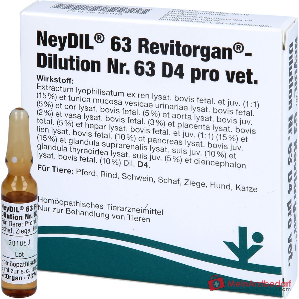 NeyDIL 63 Revitorgan D4 pro vet homöopathisches Arzneimittel Injektionslösung 5 x 2 ml