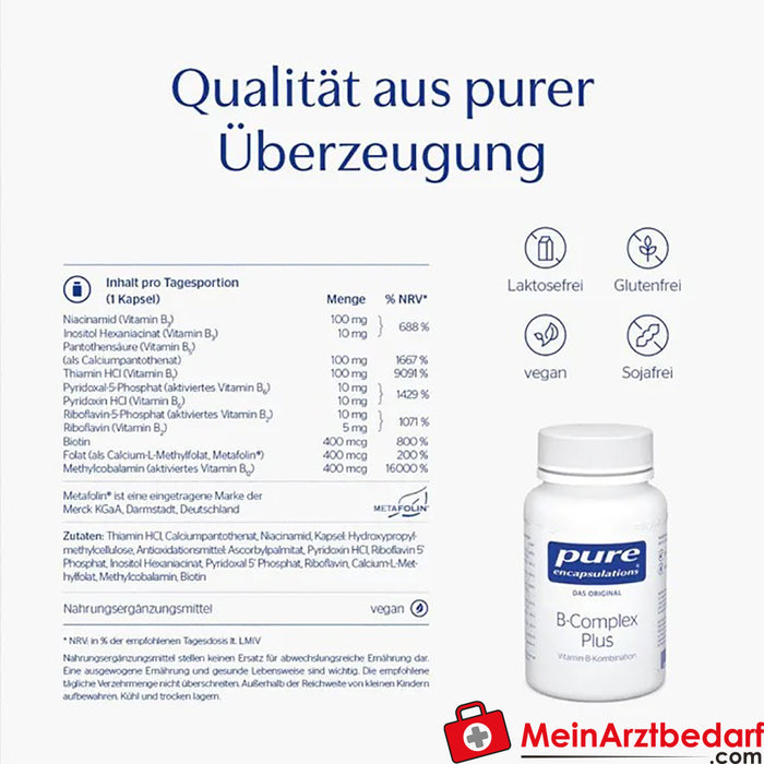 Pure Encapsulations® B-Complex Plus, 60 Kapsül