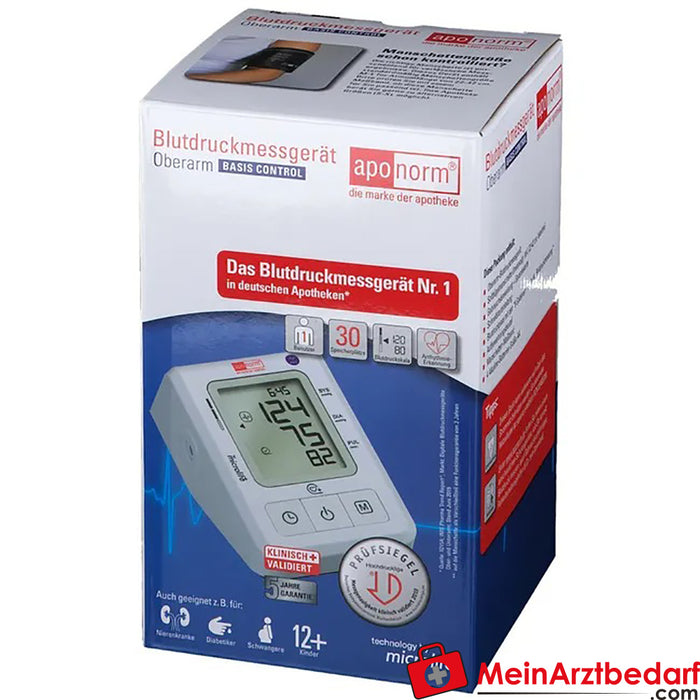 aponorm® Basis Control üst kol kan basıncı monitörü M - L beden, 1 adet.