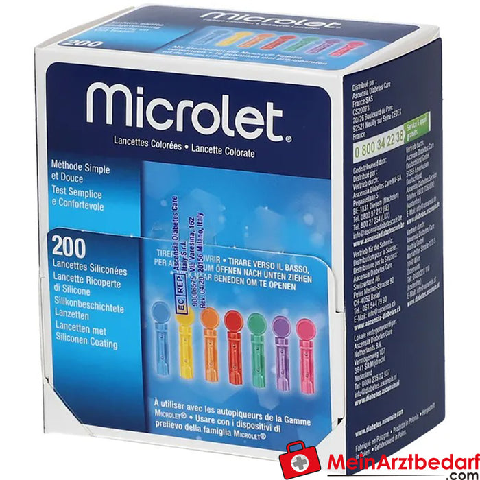 Lancetas Microlet®, 200 unidades.