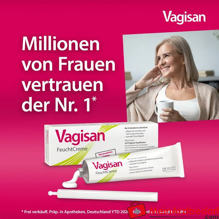 Crema idratante Vagisan: crema vaginale priva di ormoni per la secchezza della vagina - anche prima dei rapporti sessuali, 50g