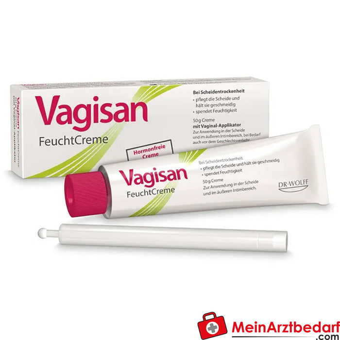 Vagisan Vochtinbrengende Crème: Hormoonvrije vaginale crème voor droge vagina - ook voor geslachtsgemeenschap, 50g