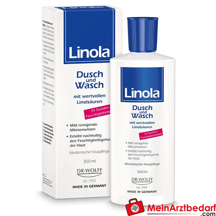 Linola Shower and Wash - Gel doccia per pelli secche o soggette a neurodermite, 300ml