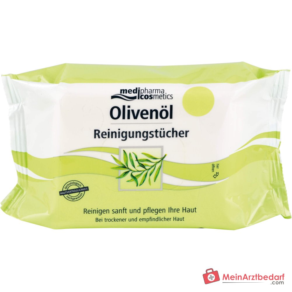 Toallitas limpiadoras de aceite de oliva medipharma cosmetics, 25 unidades.
