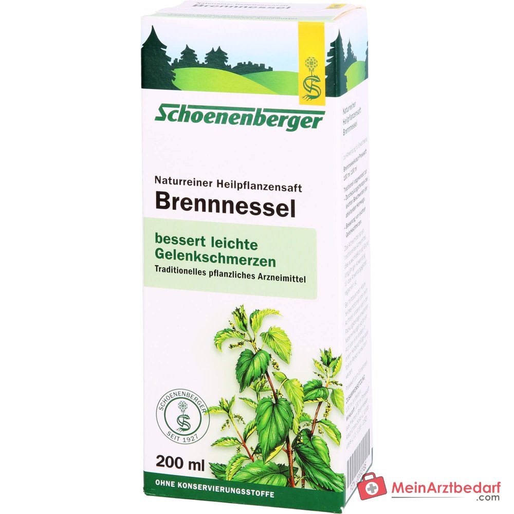 Schoenenberger Succo Naturale di Piante Medicinali Ortica Succo di Ortica, 200 ml
