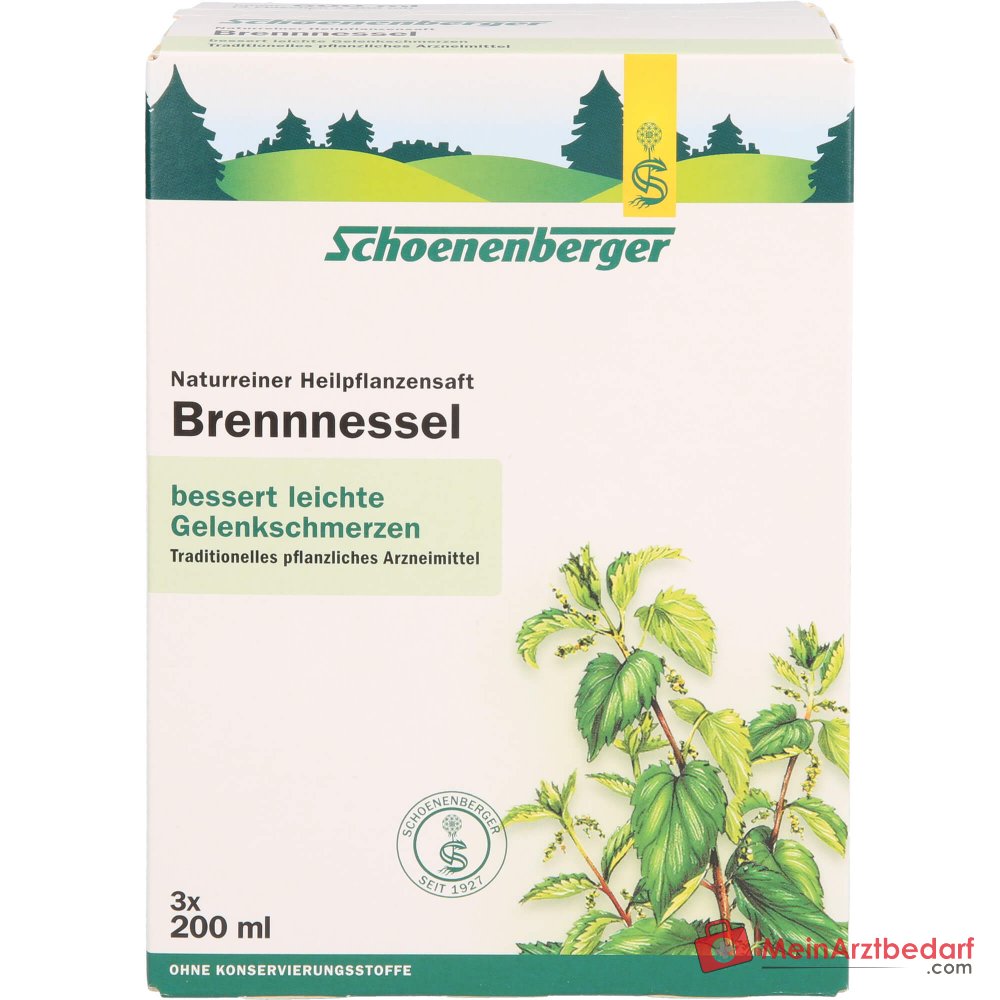 Schoenenberger Succo Naturale di Piante Medicinali Ortica Succo di Ortica, 200 ml