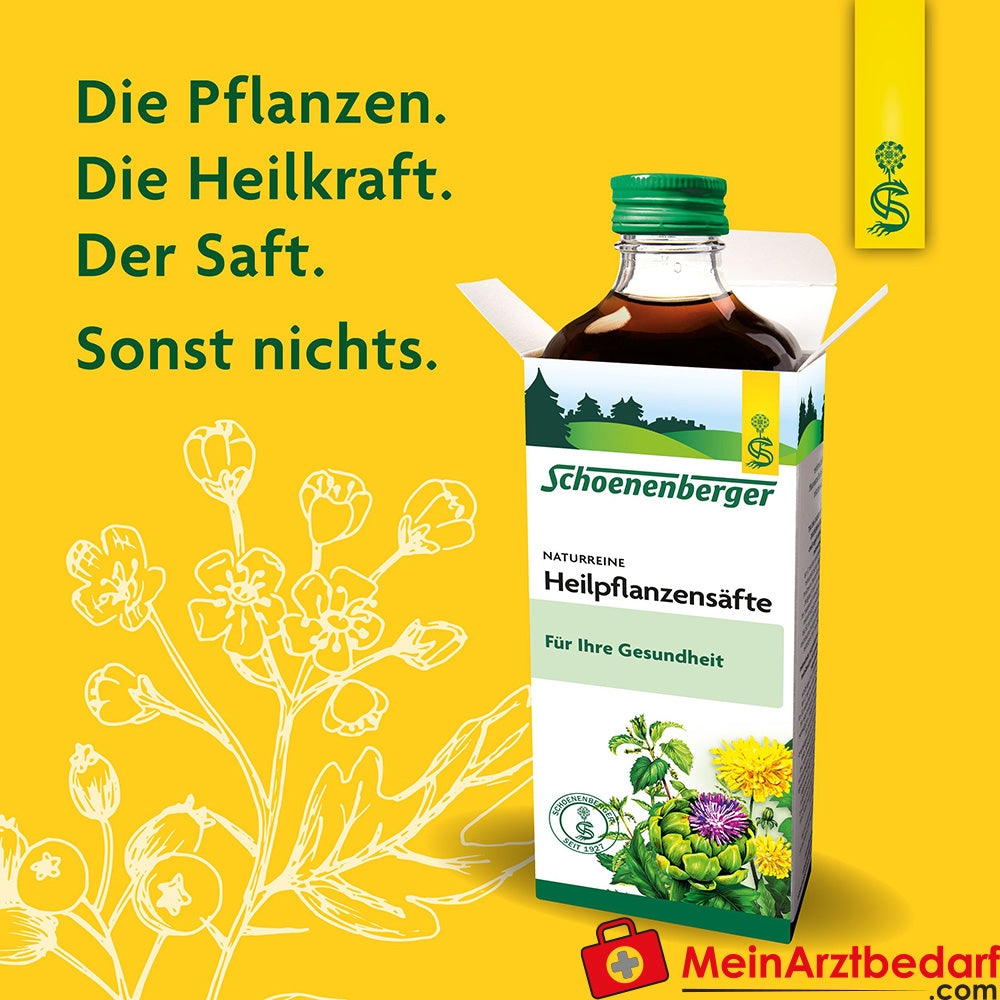 Schoenenberger Natuurlijke Heilzame Planten Sap Sint-Janskruid bij Zenuwzwakte & Nervositeit, 200 ml