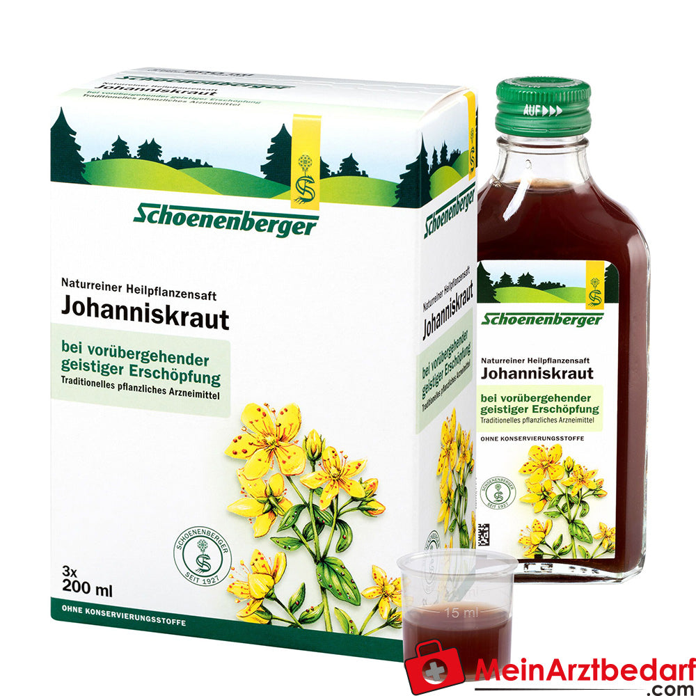 Schoenenberger Naturreiner Heilpflanzensaft Johanniskraut bei vorübergehender geistiger Erschöpfung, 200 ml