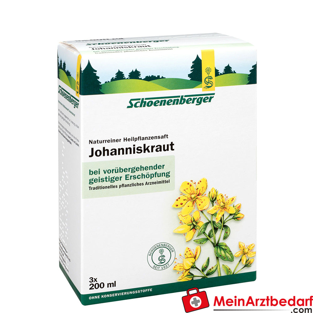 Schoenenberger Naturreiner Heilpflanzensaft Johanniskraut bei vorübergehender geistiger Erschöpfung, 200 ml